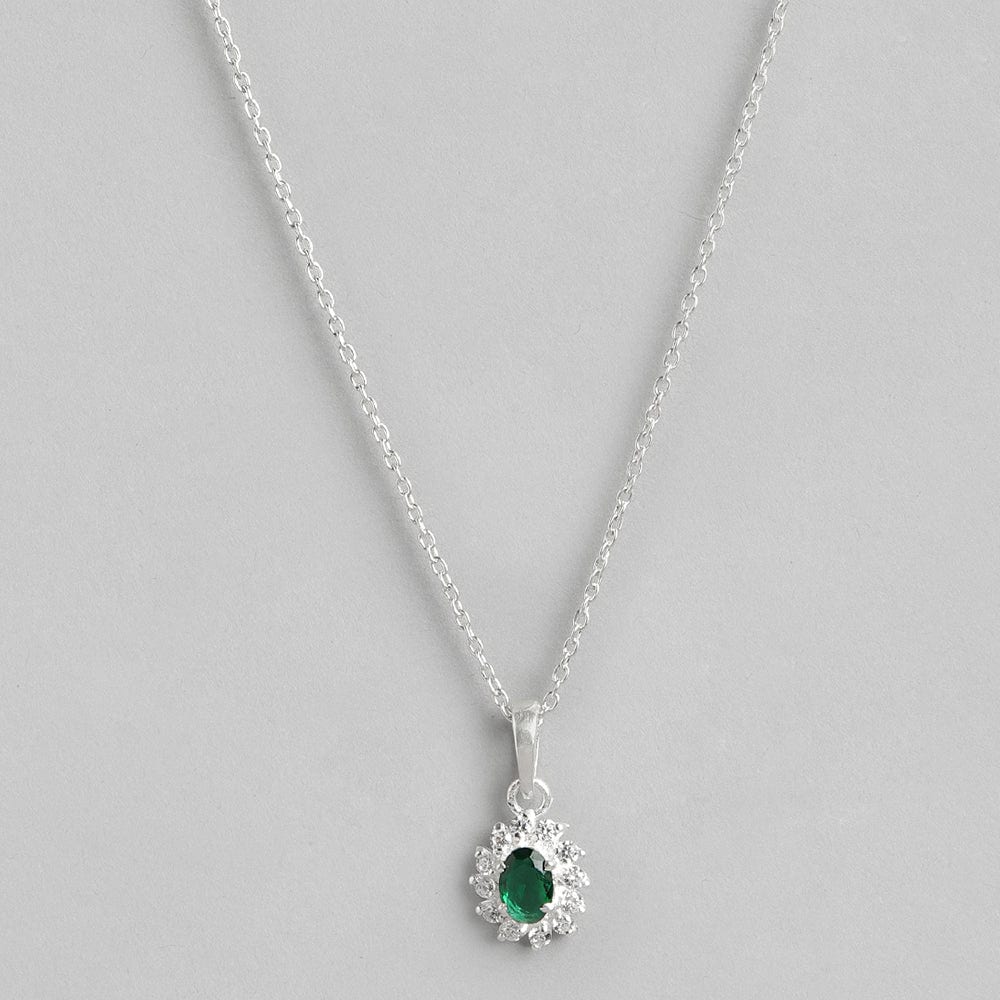 Silver Green Zircon Pendant