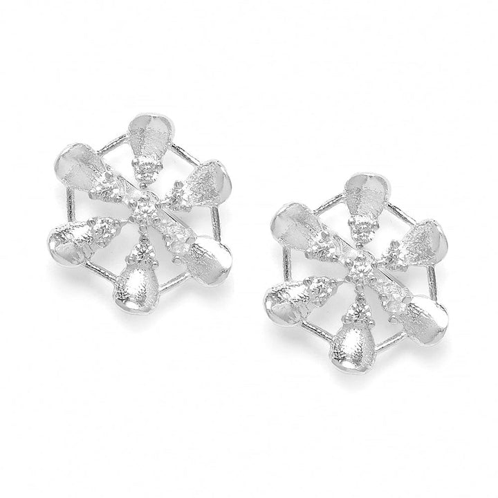 Radiant Zircon Silver earring