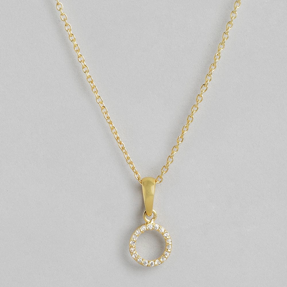 92.5 Silver Round Zircon Necklace