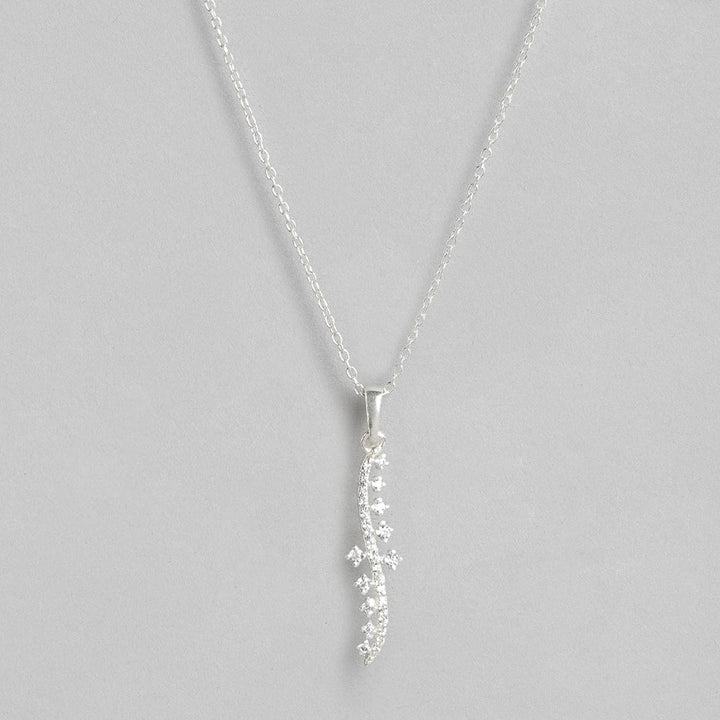 Silver Long Zircon Necklace