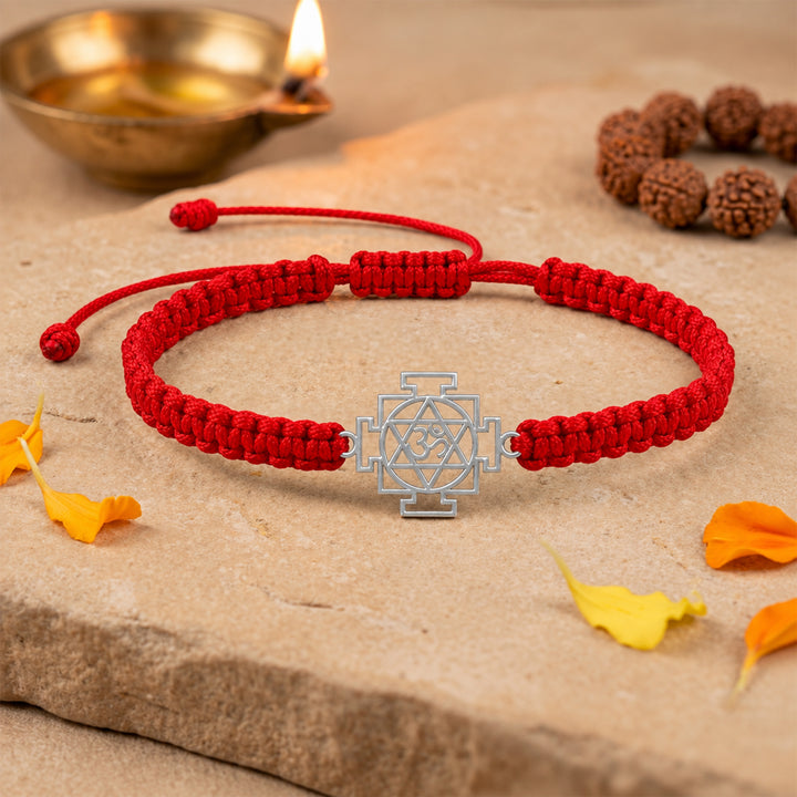 Unniyarcha 925 Pure Silver Om Swastik Chakra Bracelet