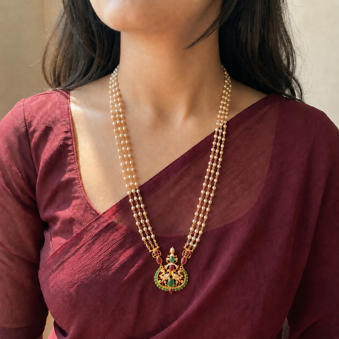Silver Swan Rani Haar Necklace