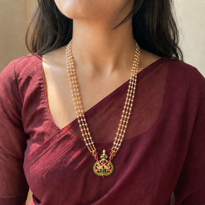Silver Swan Rani Haar Necklace