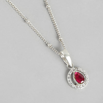 92.5 Silver Girdle Red Kundan Necklace