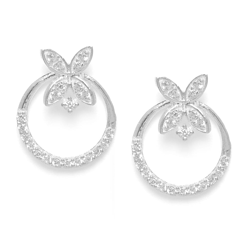 Radiant Silver Zircon Studs