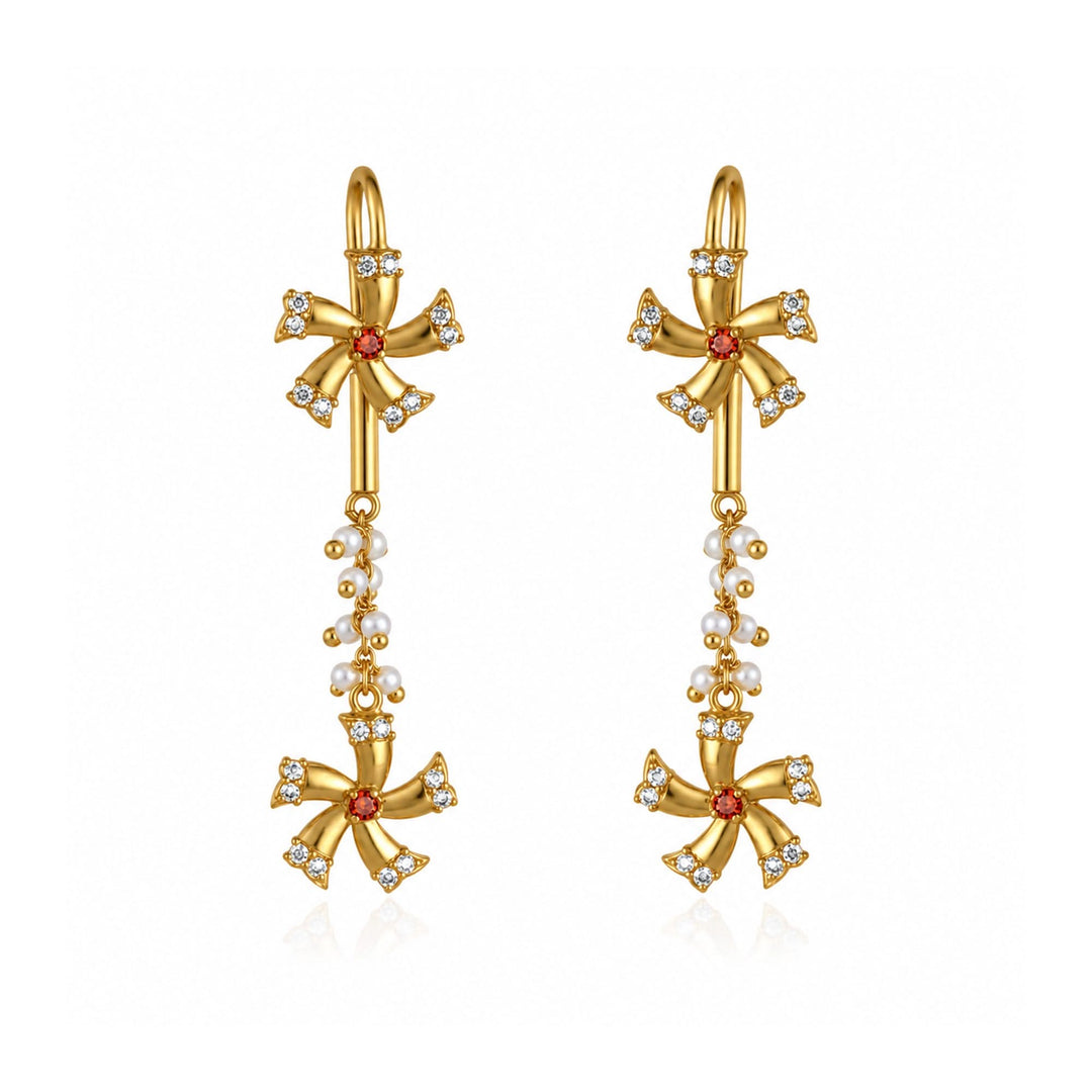 Silver Shiuli Flower Sui Dhaga Earrings