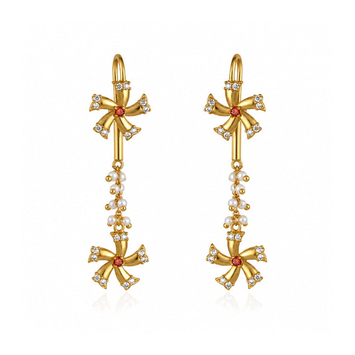 Silver Shiuli Flower Sui Dhaga Earrings