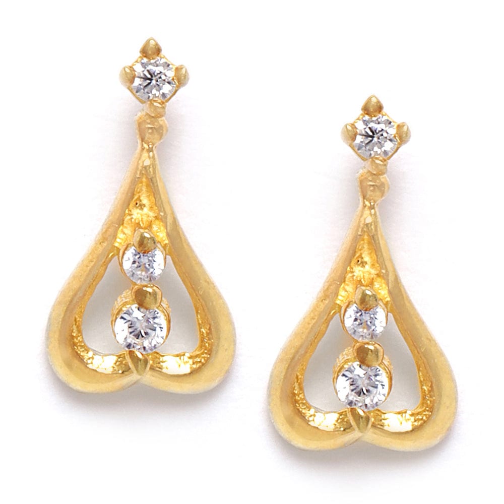 Gold plated Zircon Silver Earring