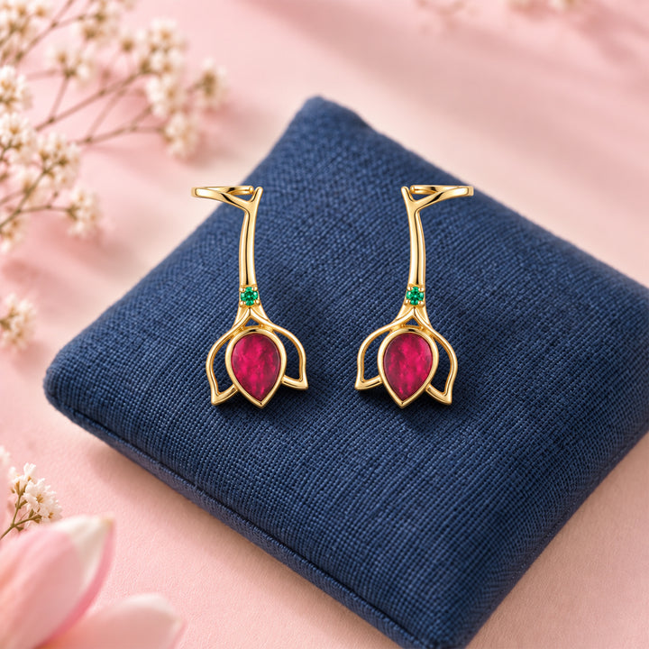 Silver Kamal Kali Drop Earrings