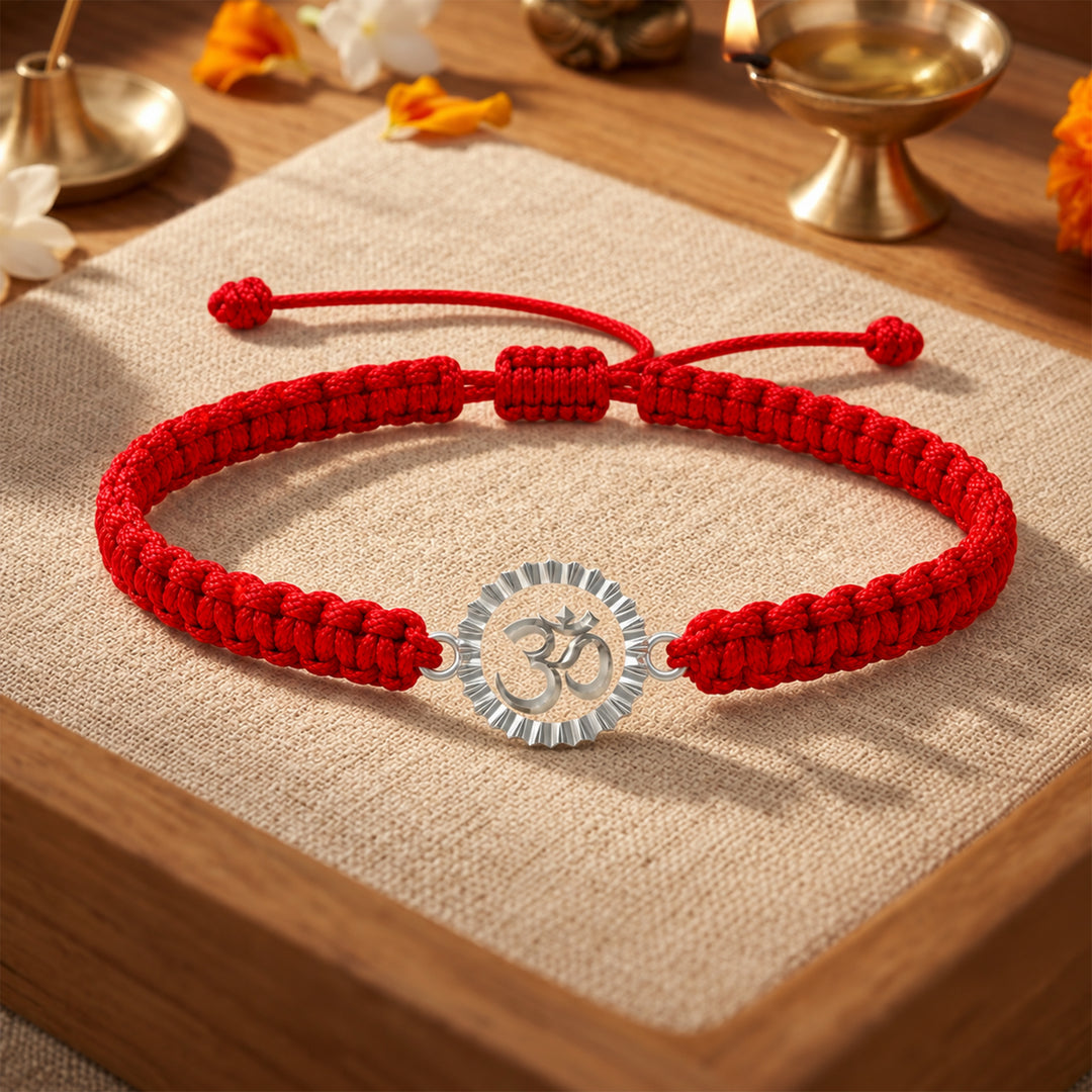 Unniyarcha 925 Pure Silver Om & Surya Bracelet