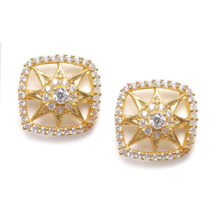 Gold Plated Zircon Silver Studs