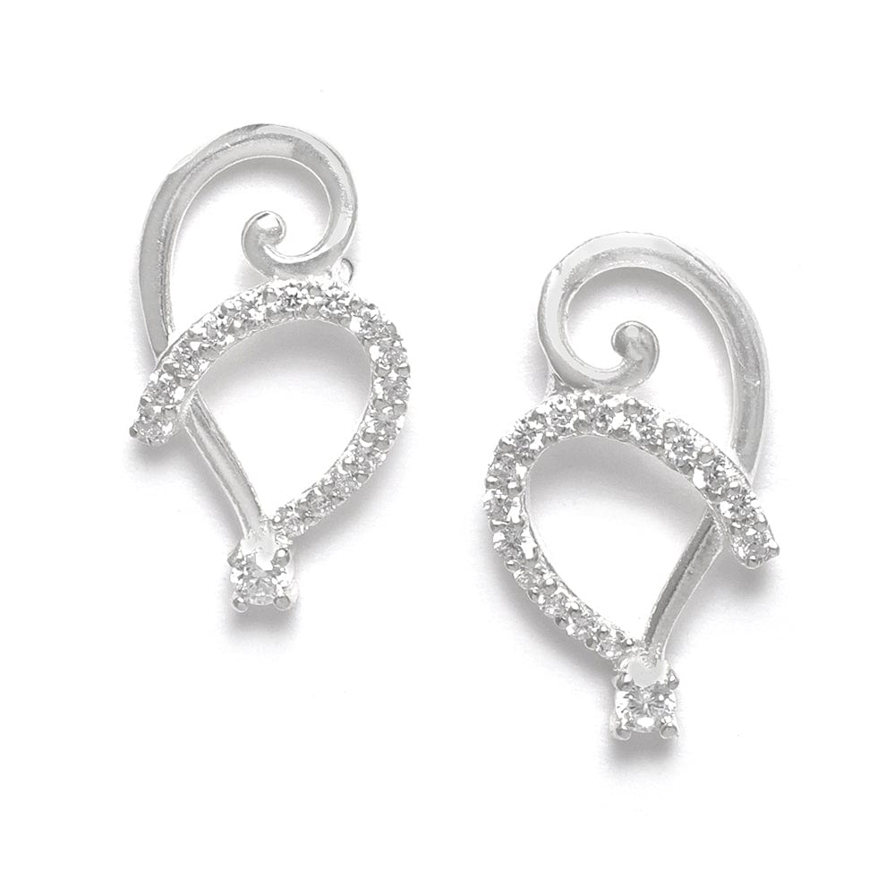 Sparkling Silver Zircon Studs