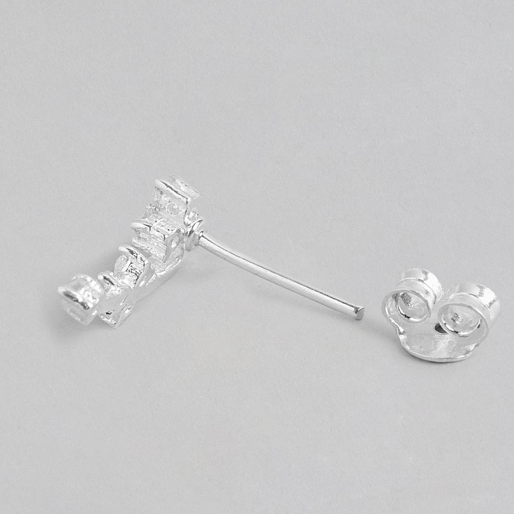 Silver Minimal Zircon Earring