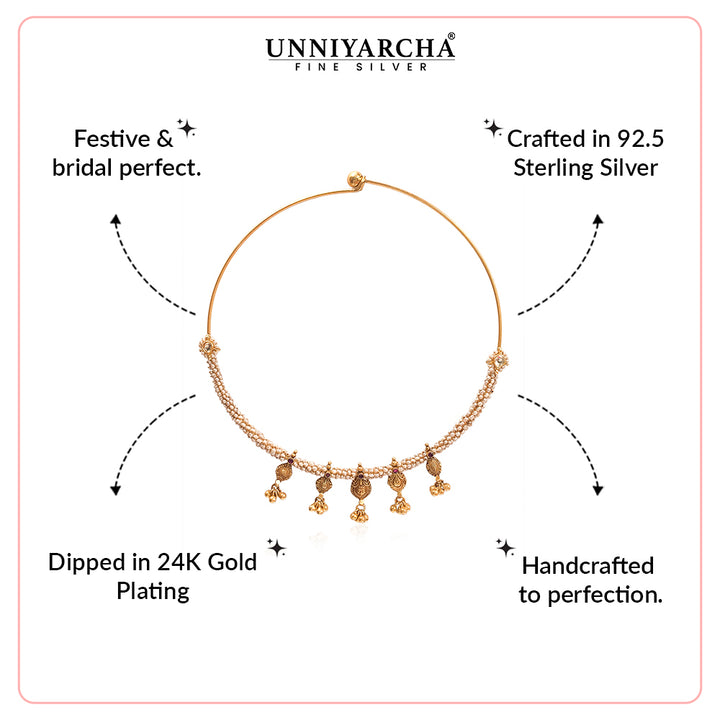 Pure 925 Silver Pearl Hasli Necklace