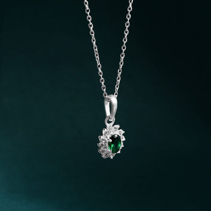 Silver Green Zircon Pendant