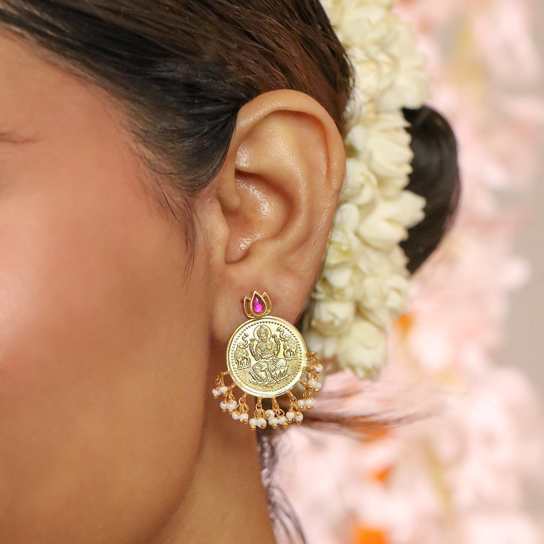 999 silver dhanlakshmi earring