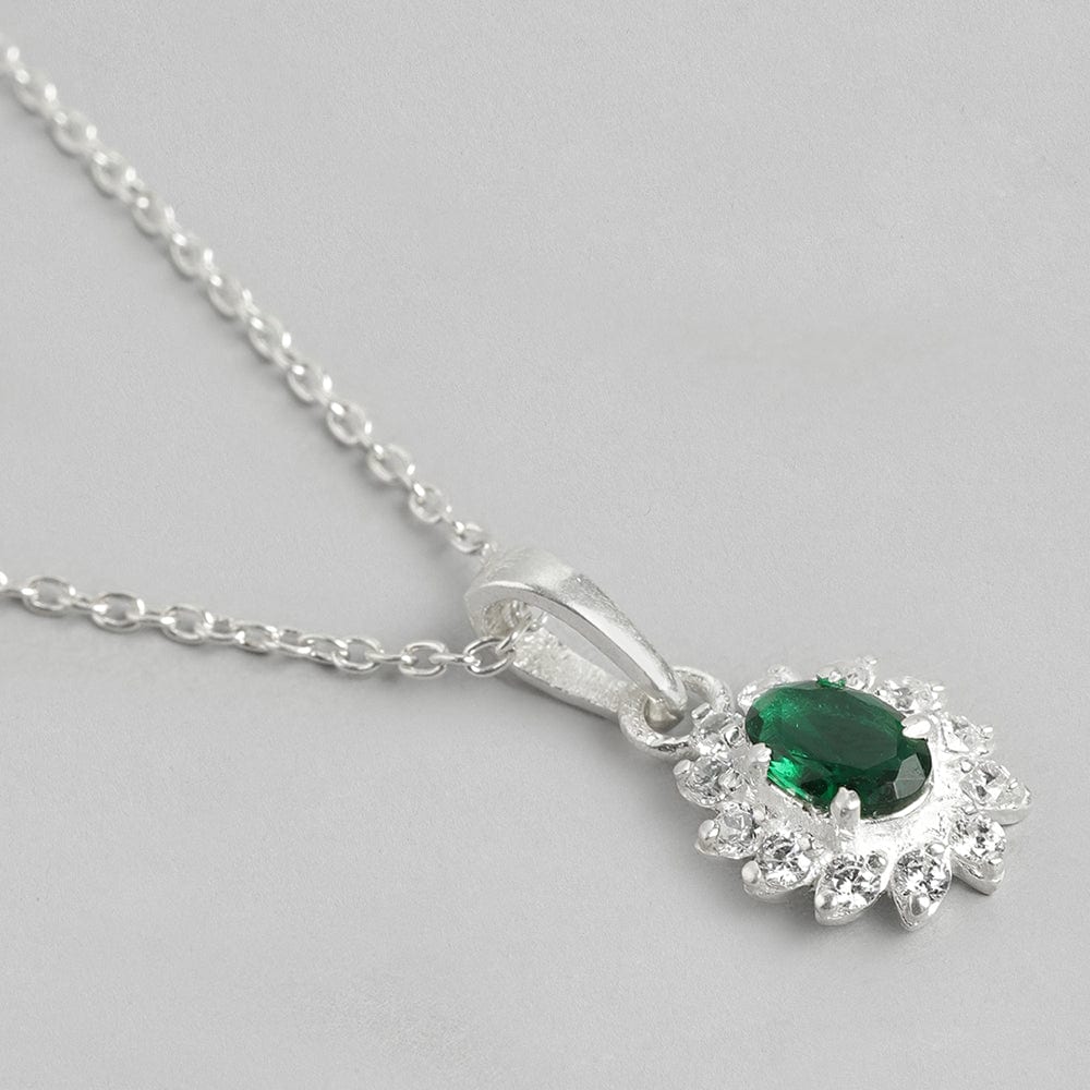 Silver Green Zircon Pendant