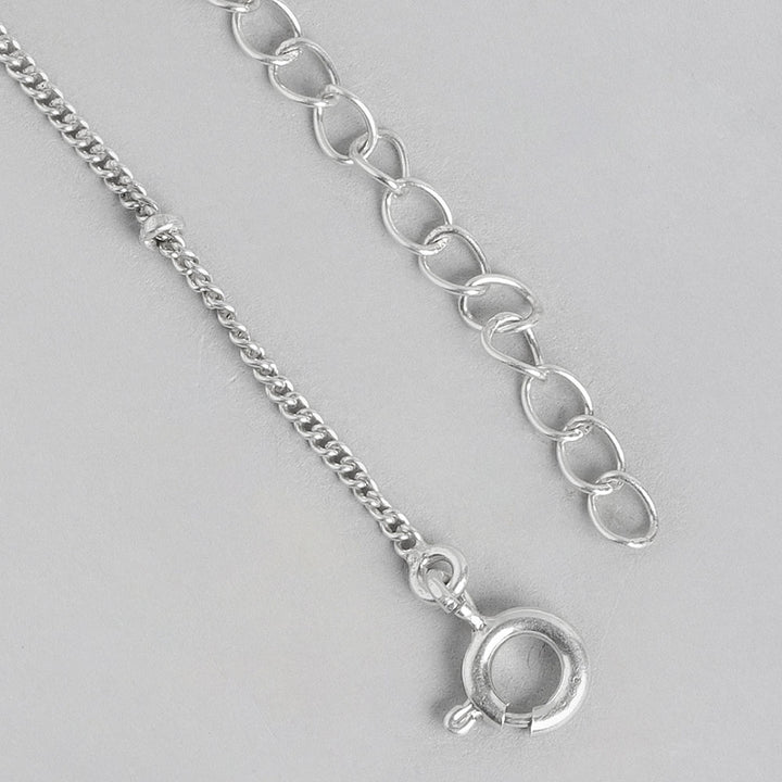 92.5 Silver Green Zircon Loop Necklace