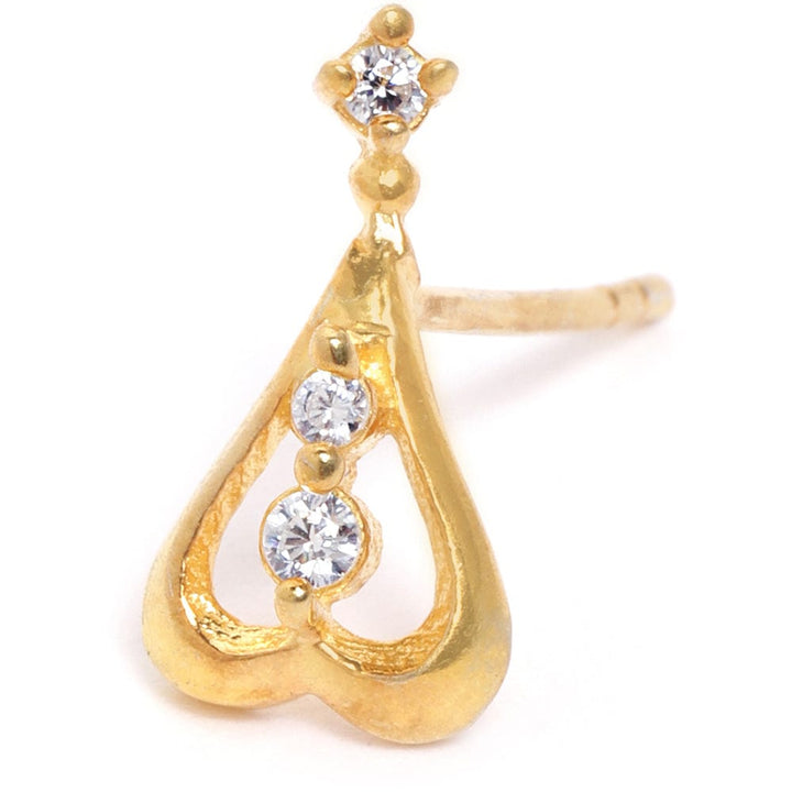 Gold plated Zircon Silver Earring