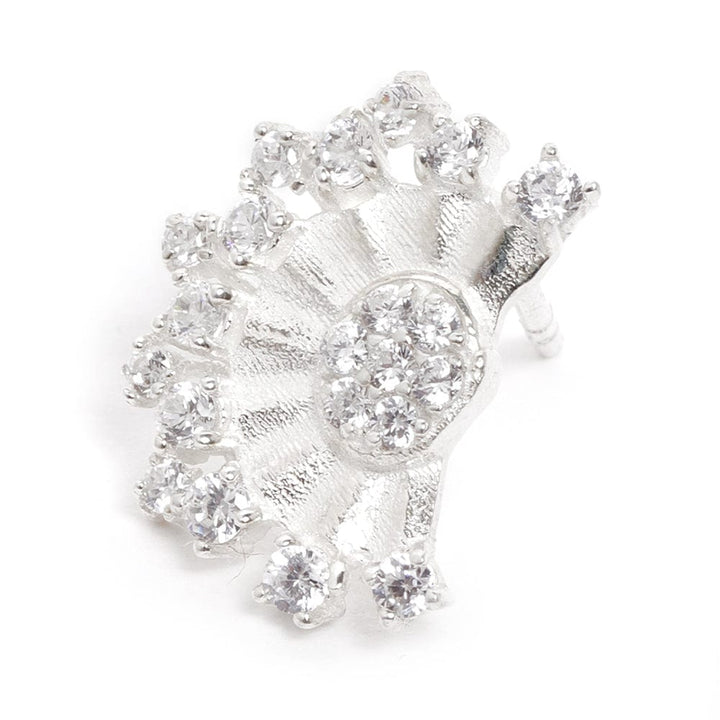 Elegant Silver Zircon Studs