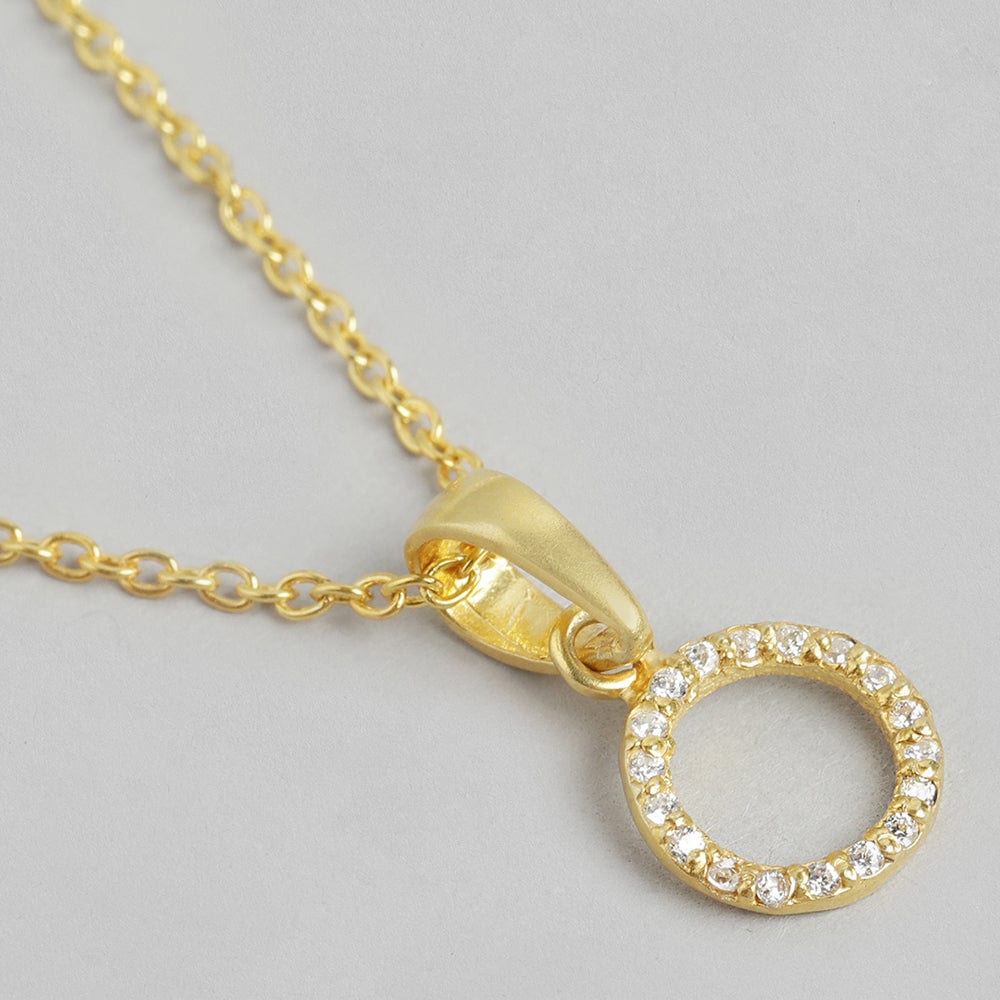 92.5 Silver Round Zircon Necklace