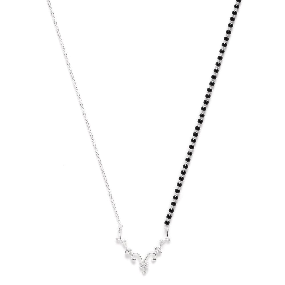 Radiant Silver Zircon Mangalsutra