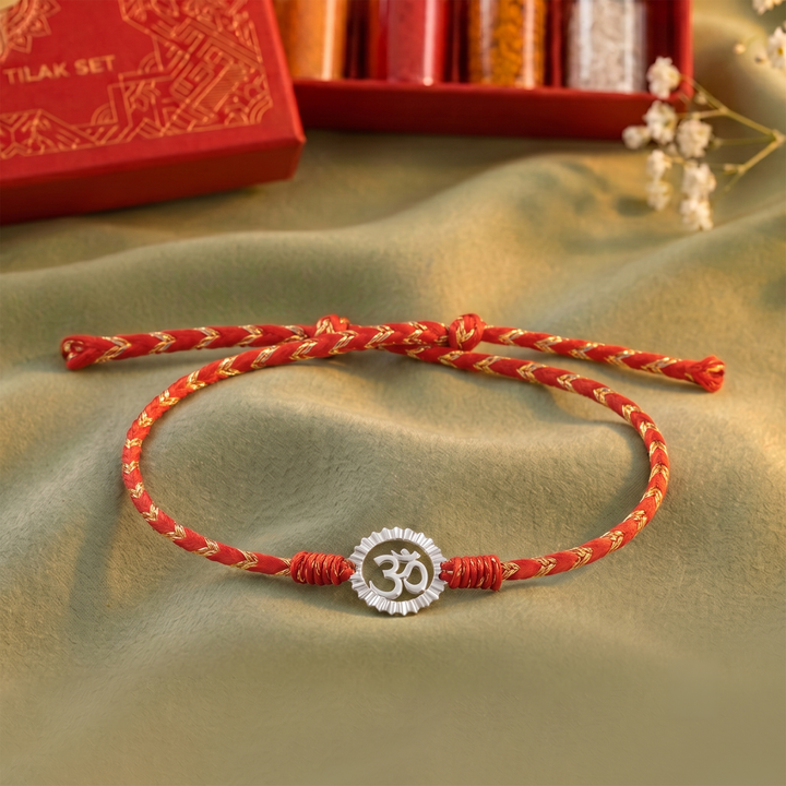 Unniyarcha 925 Pure Silver Om and Surya Rakhi