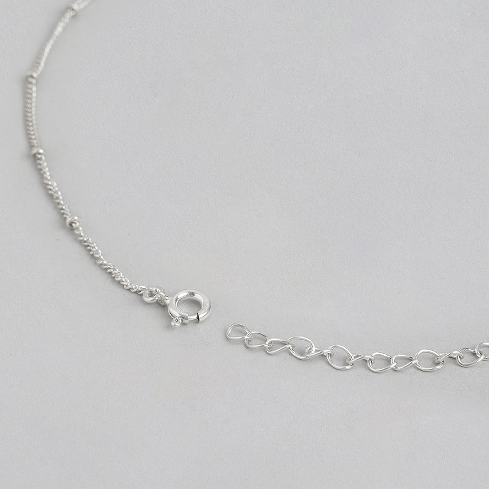 92.5 Silver Crimpson Kundan Lotus Necklace