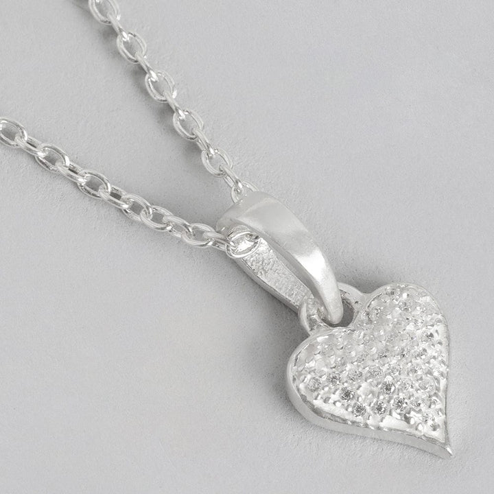 Silver Sparkling Heart Pendant