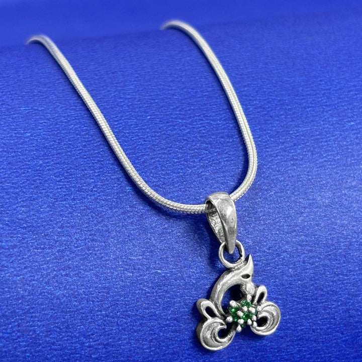 92.5 Sterling Silver Ganesha Charm Pendant and Chain