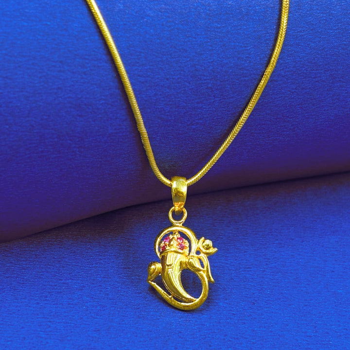 Silver Divine Ganpati Pendant and Chain