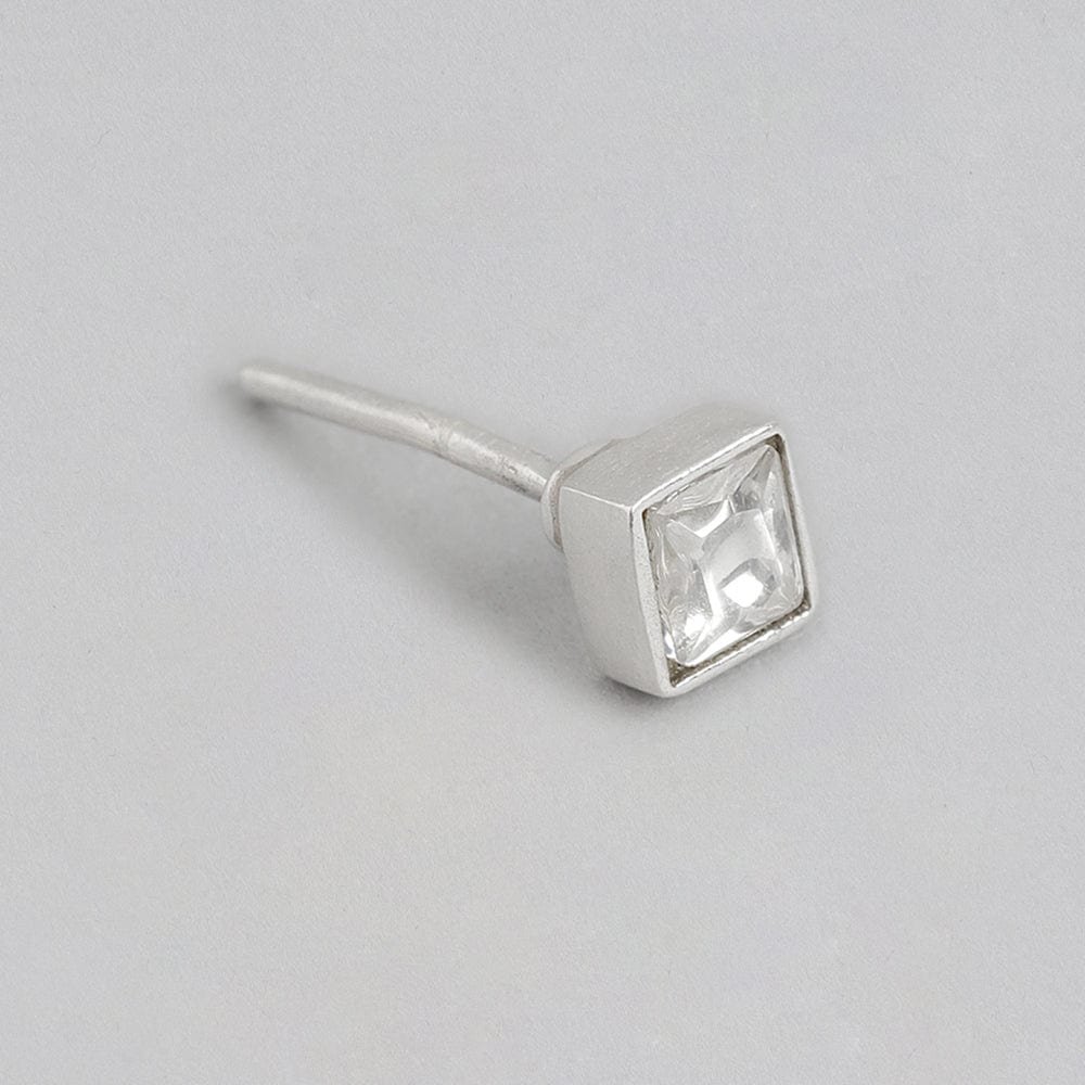 92.5 Silver Cubic Stud Earrings