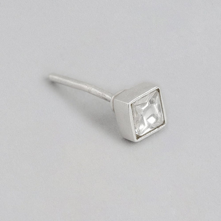 92.5 Silver Cubic Stud Earrings