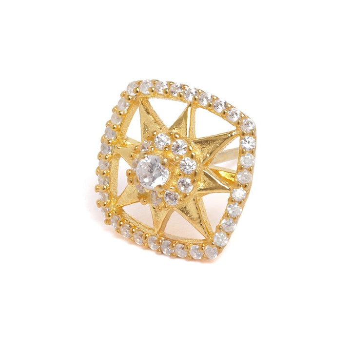 Gold Plated Zircon Silver Studs