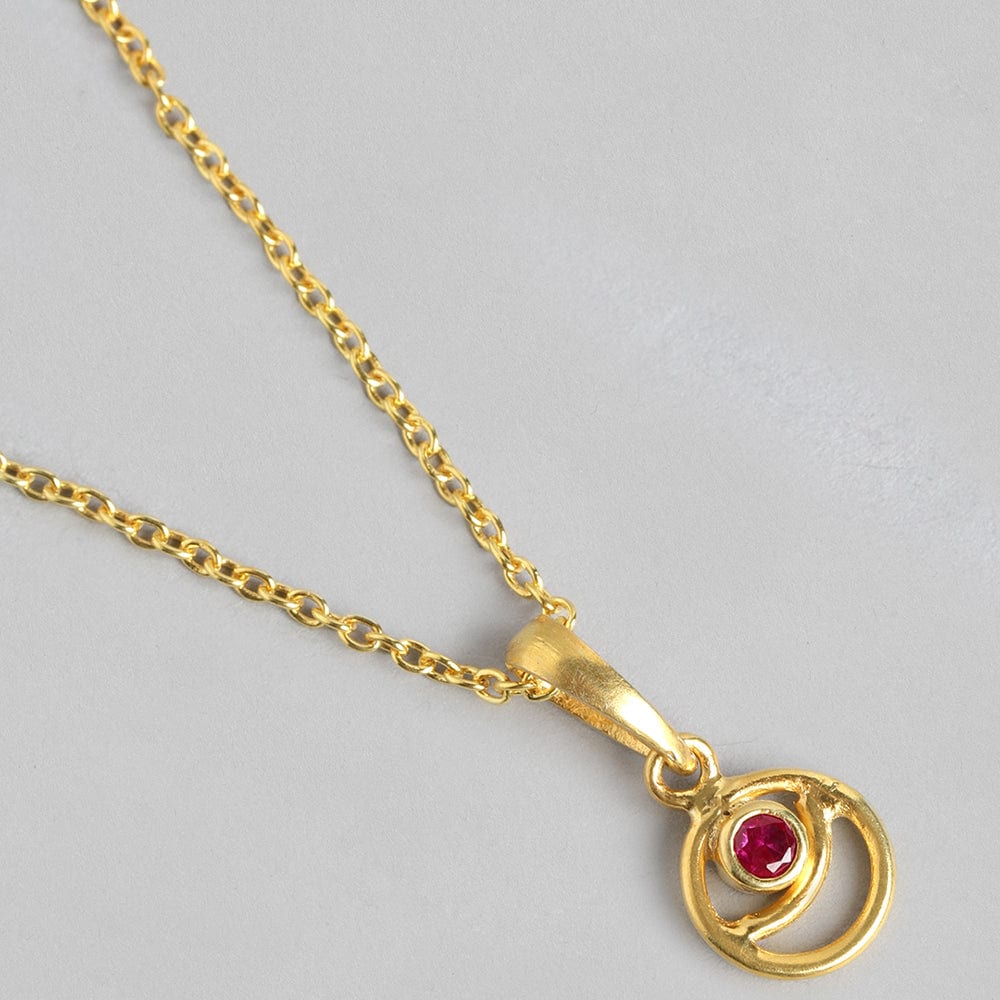 92.5 Silver Red Spiral Necklace