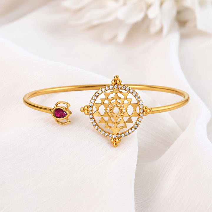 Silver 925 Shree Kavacham Cuff Bracelet