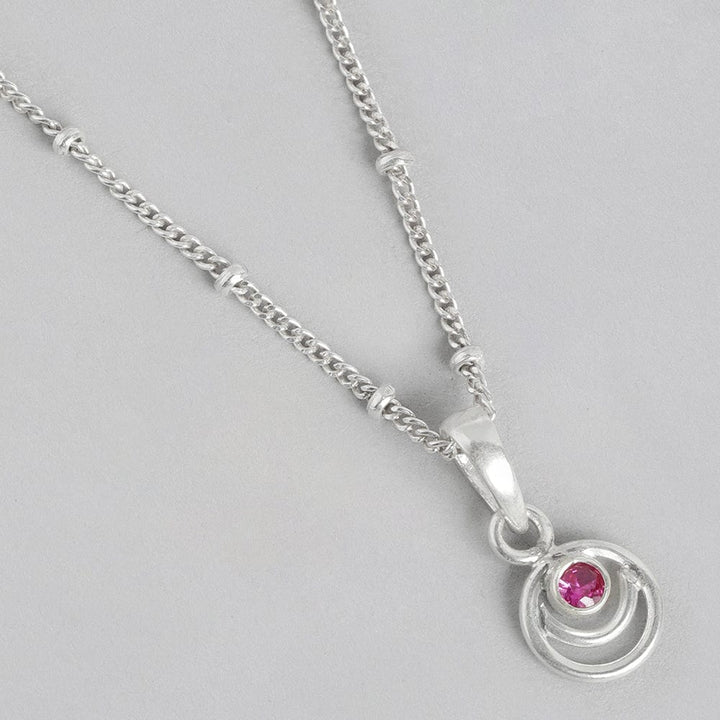 92.5 Silver Red Spiral Necklace