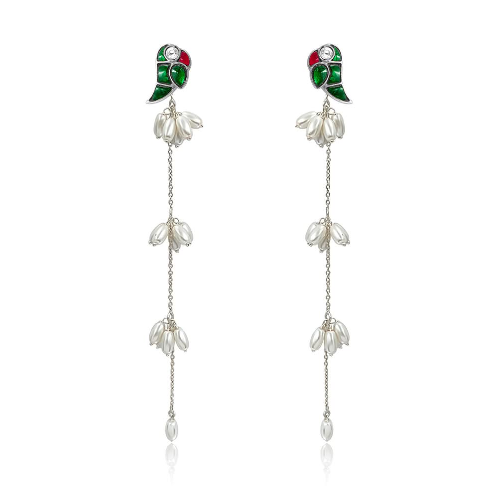 Mithu Pearl Dazzlers Silver Earrings