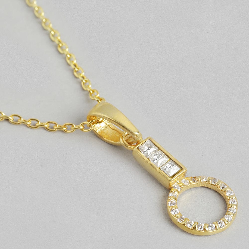 92.5 Silver Round Zircon Necklace