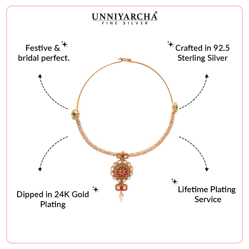 Phool Silver 925 Hasli Necklace