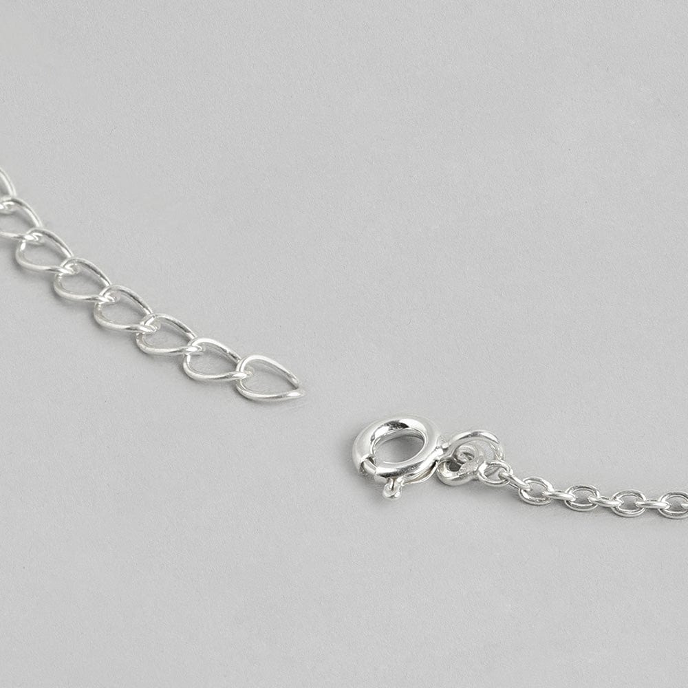 Silver Zircon Pear Necklace