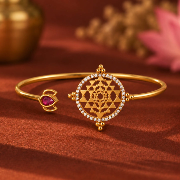 Silver 925 Shree Kavacham Cuff Bracelet