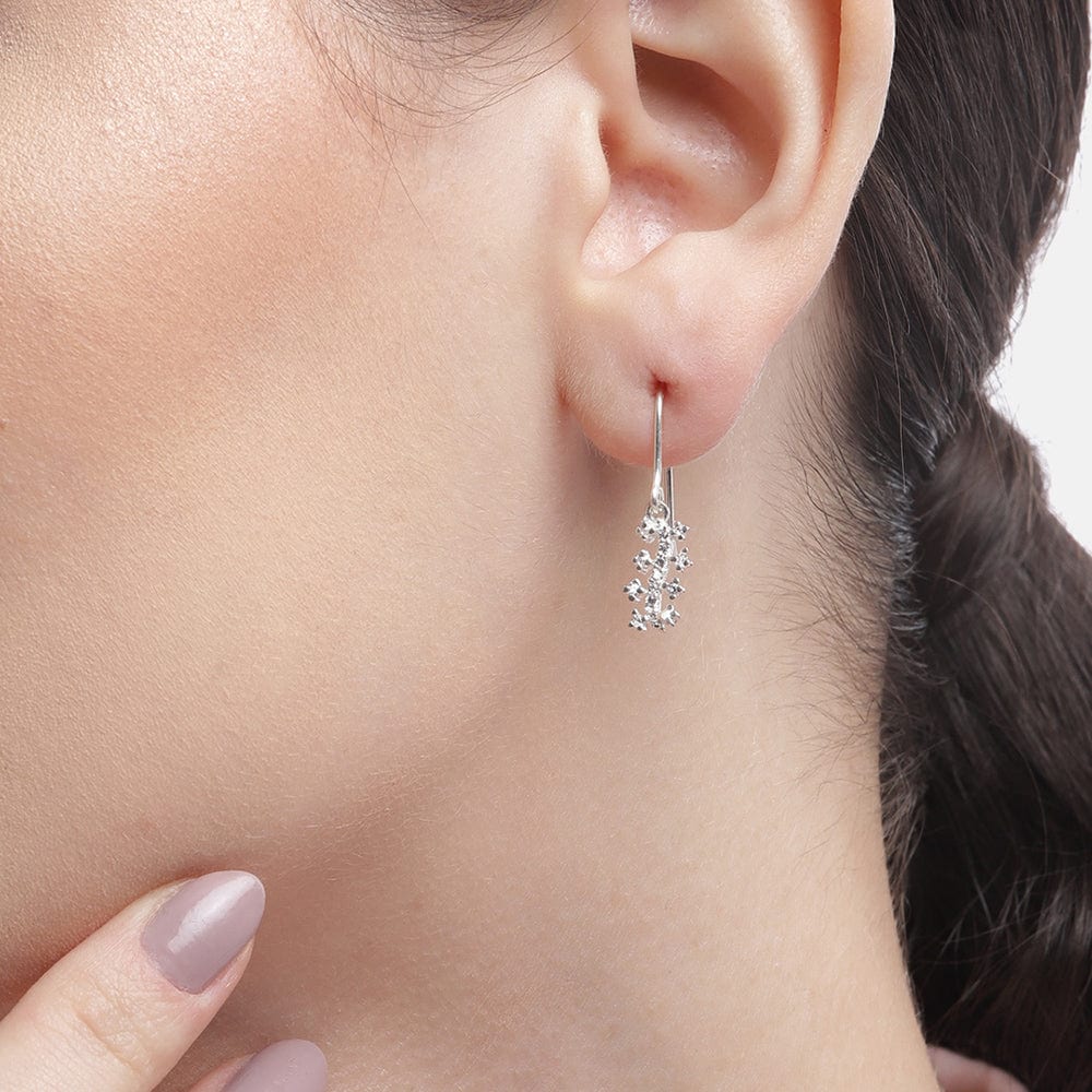 Silver White Zircon Earring