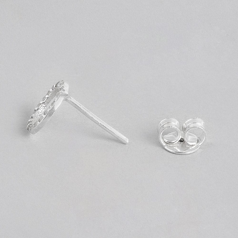 92.5 Silver Zircon Ring Stud Earrings