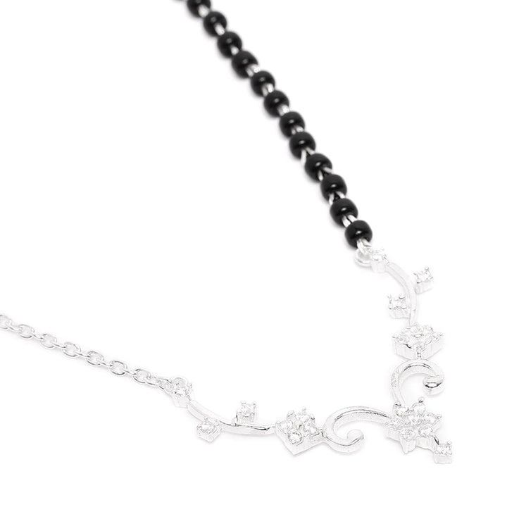 Radiant Silver Zircon Mangalsutra