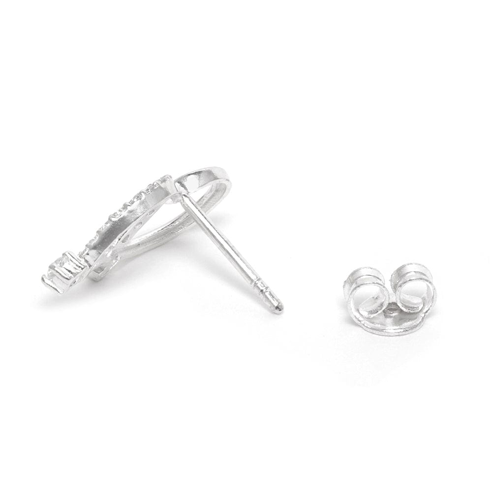 Sparkling Silver Zircon Studs