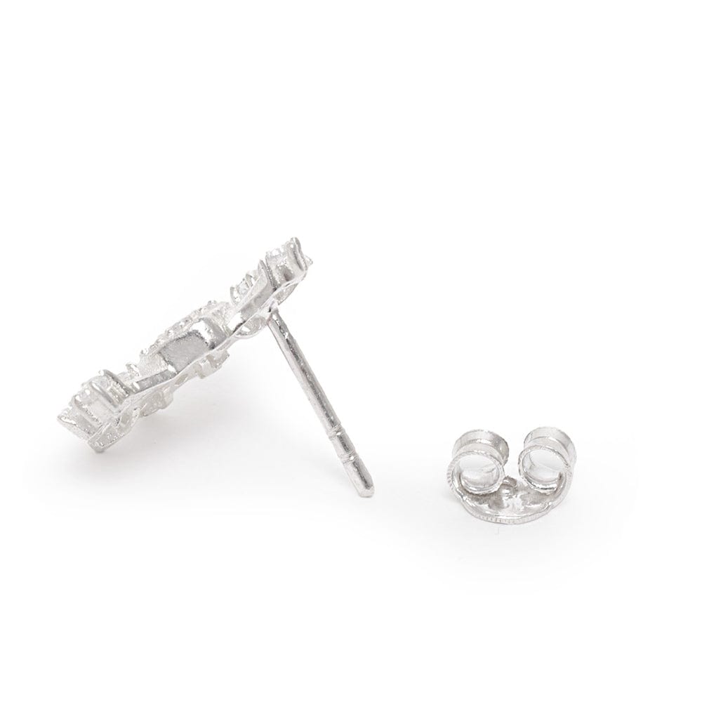 Elegant Silver Zircon Studs