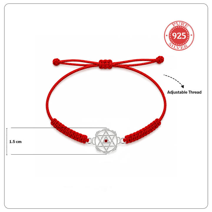 Unniyarcha 925 Pure Silver Shiv yantra Rakhi with Chandan Tilak set