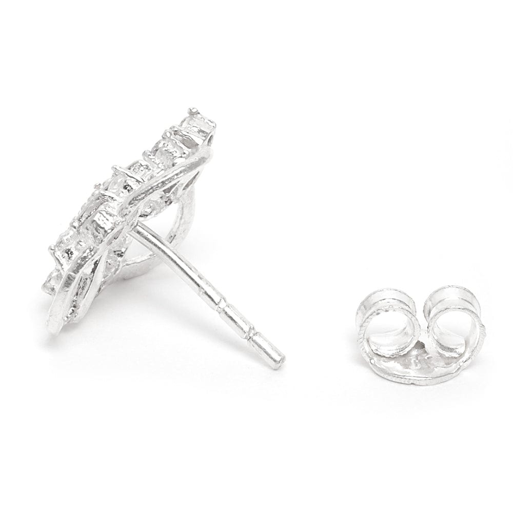 Silver zircon studs