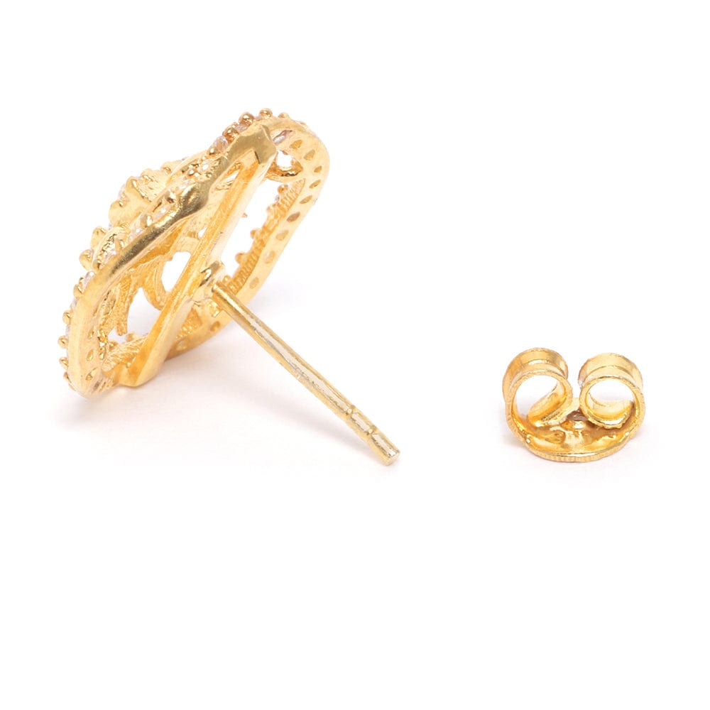 Gold plated Zircon Silver Studs